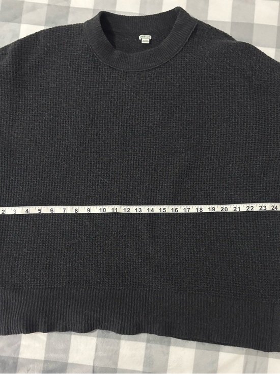 aerie Charcoal Crewneck Waffle Knit Sweater - Picture 4 of 5